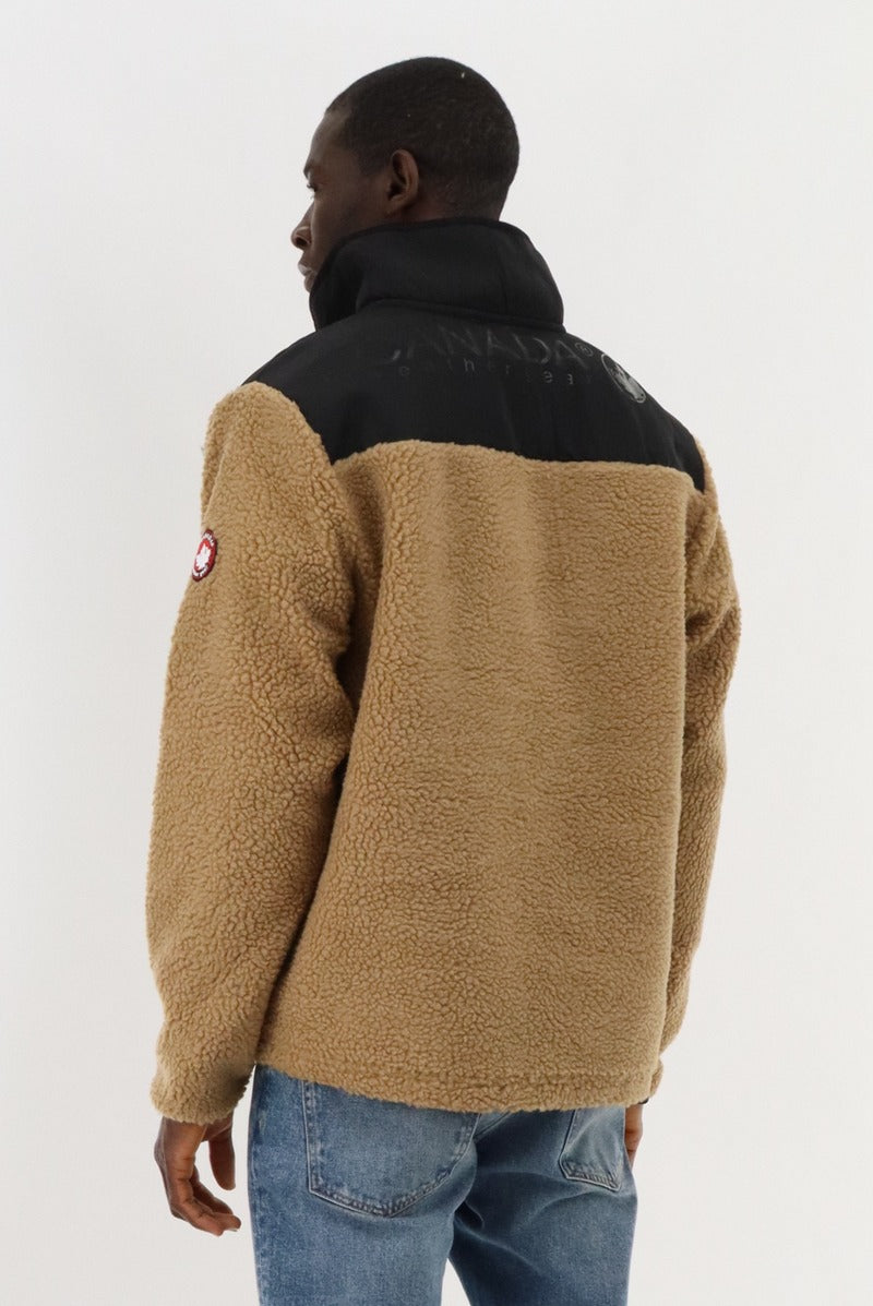Canada Weather Gear Sherpa Fleece Pullover Sweater - Beige - Mens Pullover Sweaters - Canada Weather Gear