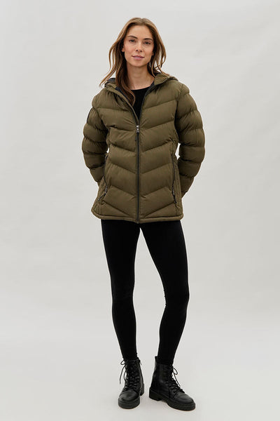 Canada Weather Gear Chevron Quilted Bomber Jacket - Olive