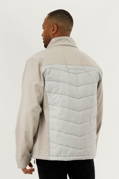 Super Triple Goose Quilted Colour Block Lightweight Jacket - Stone - Mens Lightweight Jackets - Canada Weather Gear