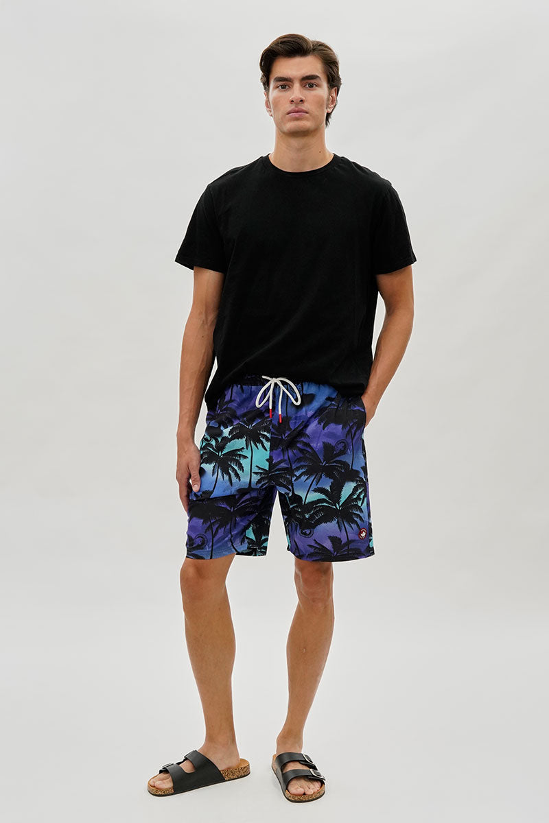 Canada Weather Gear Palm Tree Print Swim Shorts - Blue - Mens Shorts & Capris - Canada Weather Gear