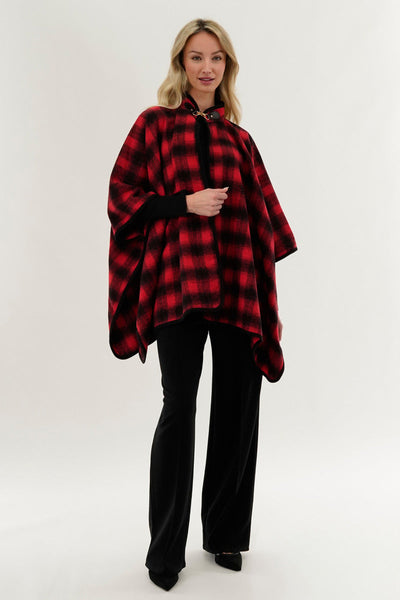 Canada Weather Gear Tartan Plaid Poncho - Red - Womens Ponchos - Canada Weather Gear
