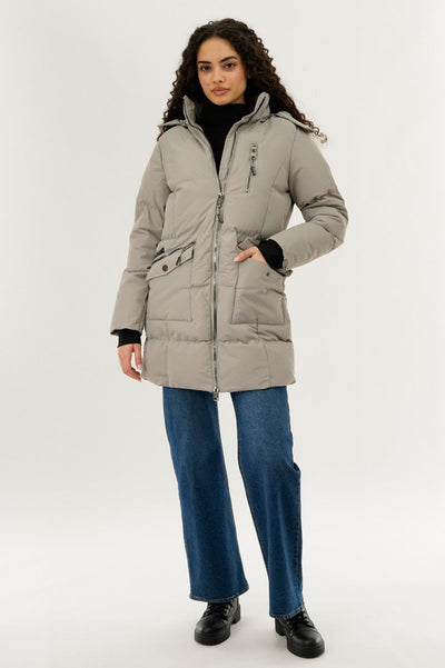 Canada Weather Gear Faux Fur Lined Hood Parka Jacket - Beige - Womens Parka Jackets - Canada Weather Gear