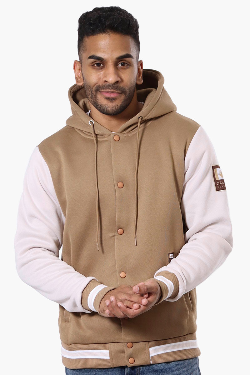 Canada Work Gear Button Up Hoodie - Camel - Mens Hoodies & Sweatshirts - Canada Weather Gear