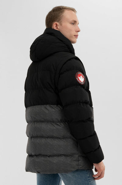 Canada Weather Gear Colour Block Zip Off Sleeve Bomber Jacket - Black