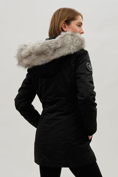 Canada Weather Gear Faux Fur Lined Parka Jacket - Black