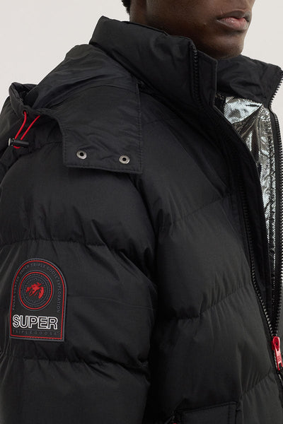 Super Triple Goose Thermal-Foil Lining Bomber Jacket - Black