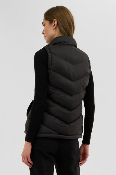 Canada Weather Gear Chevron Puffer Vest - Black - Womens Vests - Canada Weather Gear