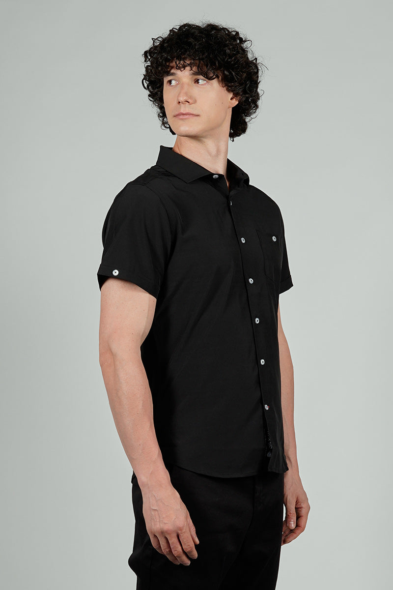 Canada Weather Gear Travel Collection Basic Button Up Casual Shirt - Black