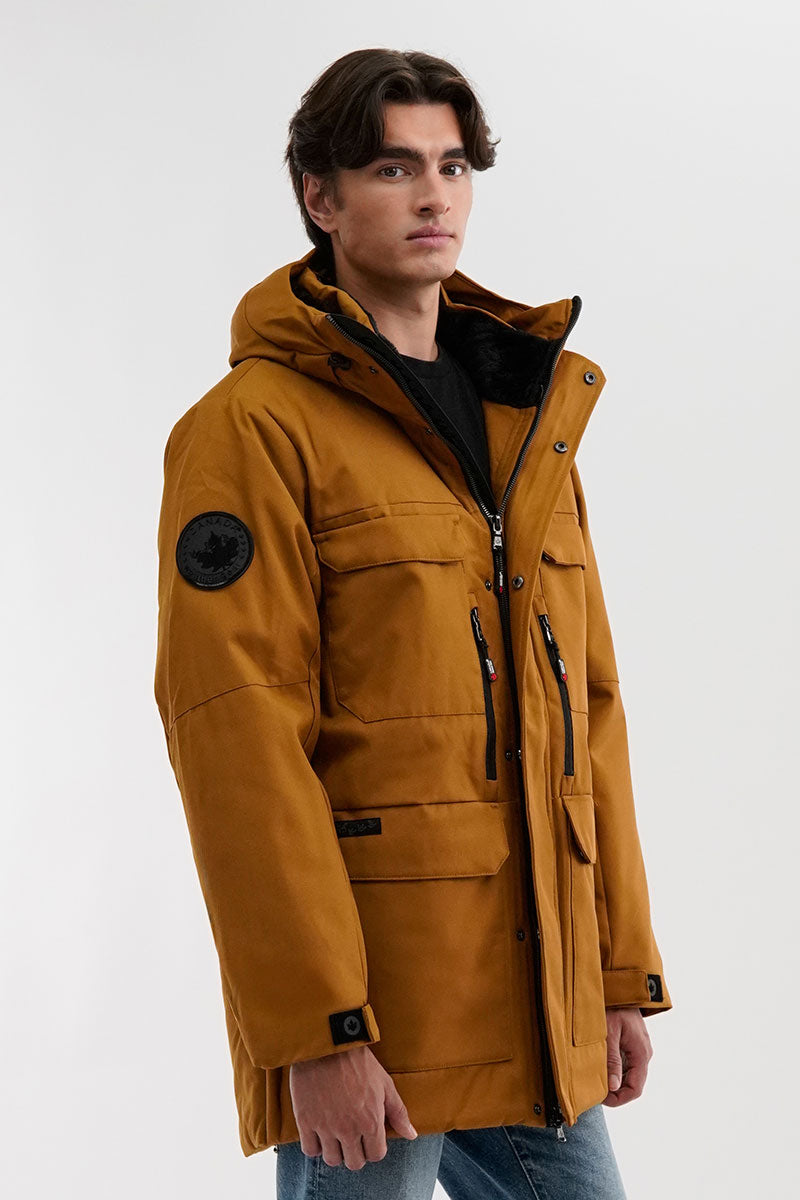 Canada Weather Gear Faux Fur Lined Hood Parka Jacket - Camel