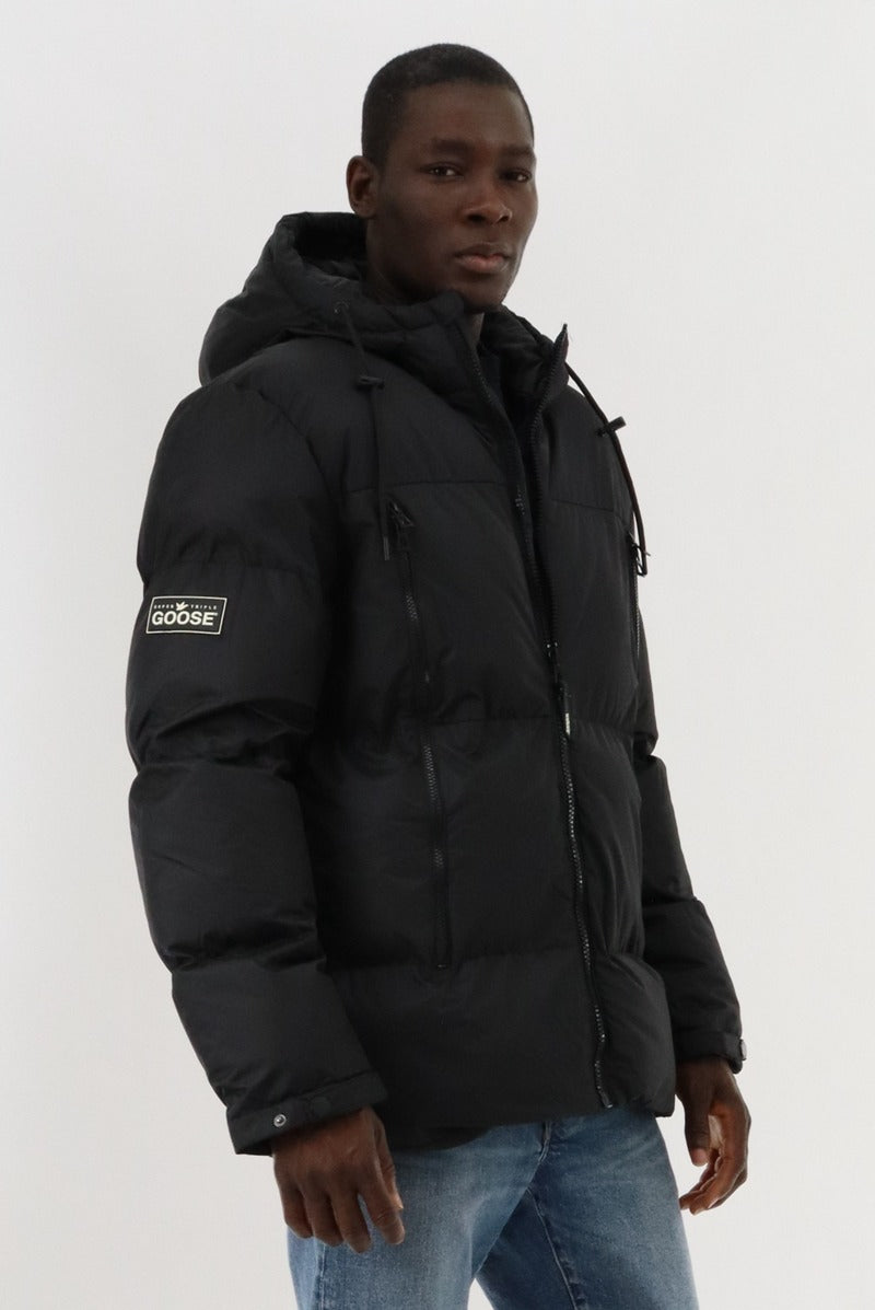 Super Triple Goose Puffer Parka Jacket - Black - Mens Parka Jackets - Canada Weather Gear