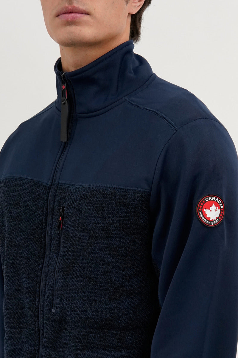 Canada Weather Gear Fleece Lightweight Jacket - Navy - Mens Lightweight Jackets - Canada Weather Gear