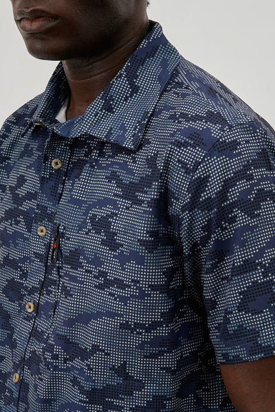 Canada Weather Gear Digi Camo Print Button Up Casual Shirt - Navy - Mens Casual Shirts - International Clothiers