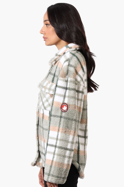 Canada Weather Gear Plush Plaid Lightweight Jacket - Olive - Womens Lightweight Jackets - Canada Weather Gear