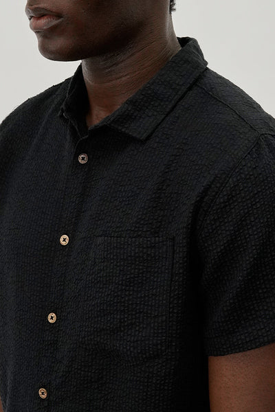 Canada Weather Gear Vintage Textured Button Up Casual Shirt - Black - Mens Casual Shirts - International Clothiers