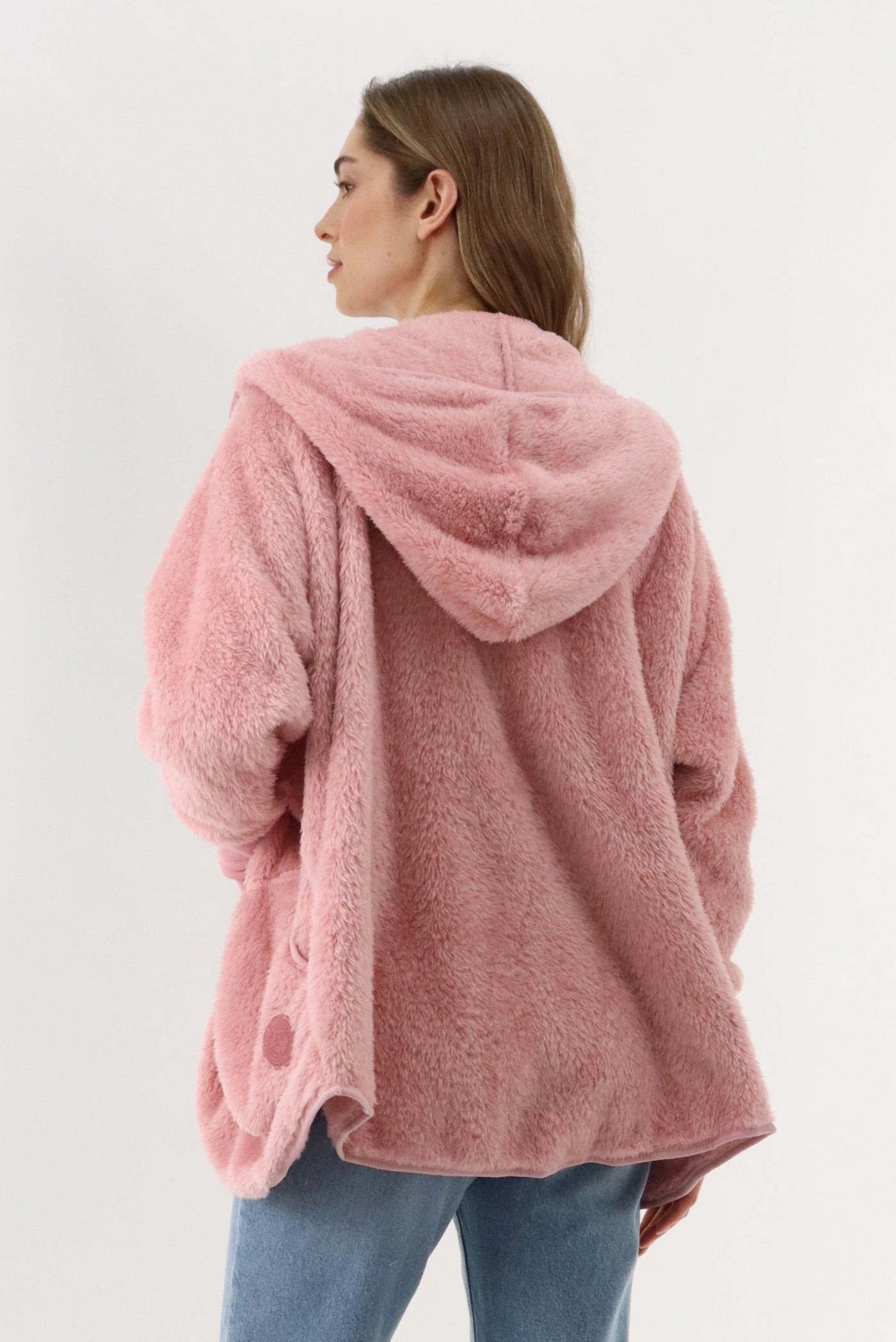 Canada Weather Gear Open Front Teddy Cardigan - Pink - Womens Cardigans - Canada Weather Gear