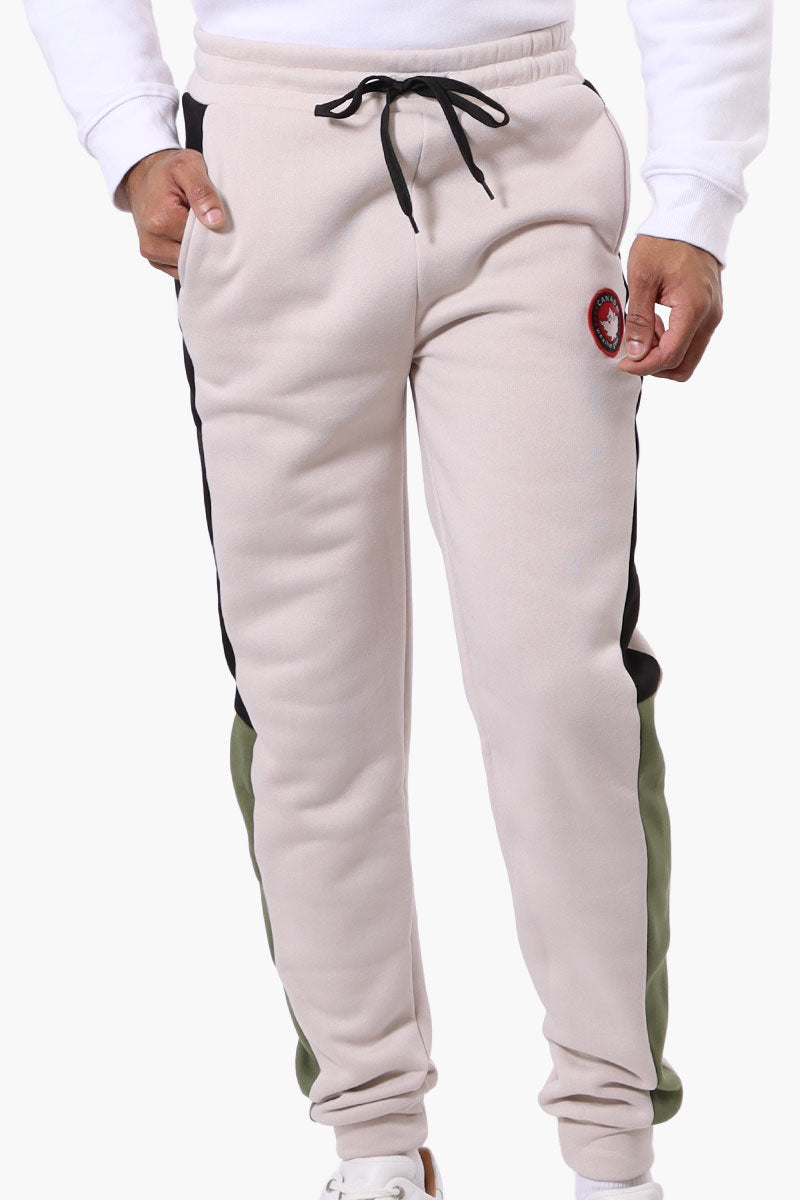 Canada Weather Gear Side Stripe Colour Block Joggers - Beige - Mens Joggers & Sweatpants - Canada Weather Gear