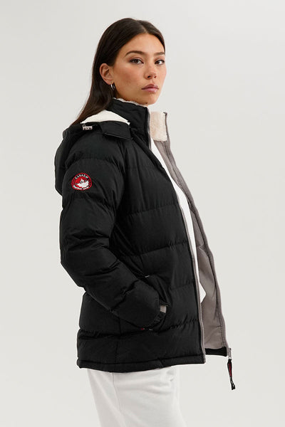 Canada Weather Gear Sherpa Lined Collar Bomber Jacket - Black - Womens Bomber Jackets - Canada Weather Gear
