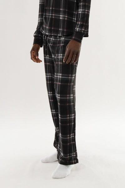 Canada Weather Gear Long Printed Pajama Pants - Black - Mens Pajamas - Canada Weather Gear