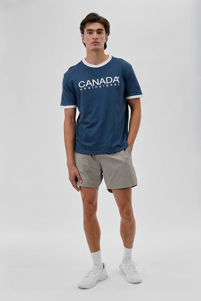 Canada Weather Gear Classic Ringer Tee - Navy - Mens Tees & Tank Tops - Canada Weather Gear