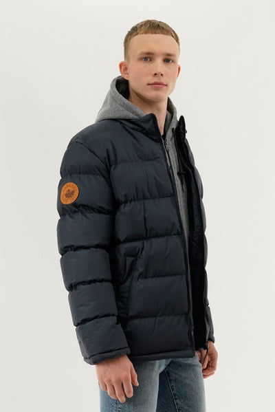 Canada Weather Gear Fleece Quilted Bomber Jacket - Navy - Mens Bomber Jackets - Canada Weather Gear