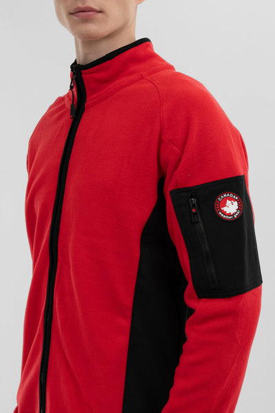 Canada Weather Gear Zip Up Utility Pocket Lightweight Jacket - Red