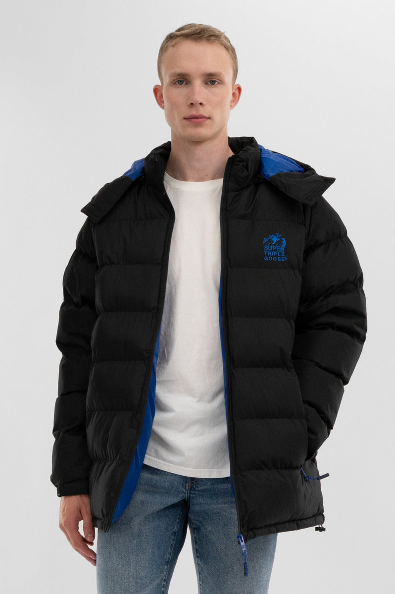 Super Triple Goose Zip Off Sleeve Bomber Jacket - Blue