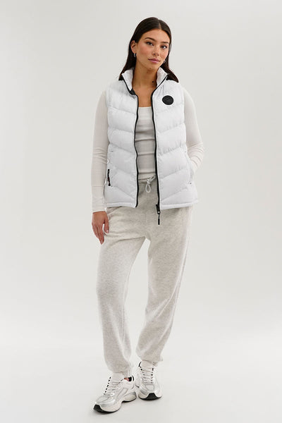 Canada Weather Gear Chevron Puffer Vest - White - Womens Vests - Canada Weather Gear