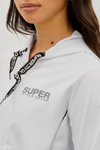 Super Triple Goose Cropped Active Hoodie - White - Womens Hoodies & Sweatshirts - Canada Weather Gear