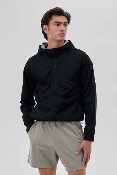 Canada Weather Gear Hooded Zip Up Lightweight Jacket - Black - Mens Lightweight Jackets - Canada Weather Gear