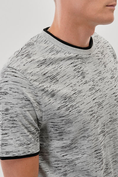 Canada Weather Gear Vintage Patterned Crewneck Tee - Grey - Mens Tees & Tank Tops - Canada Weather Gear