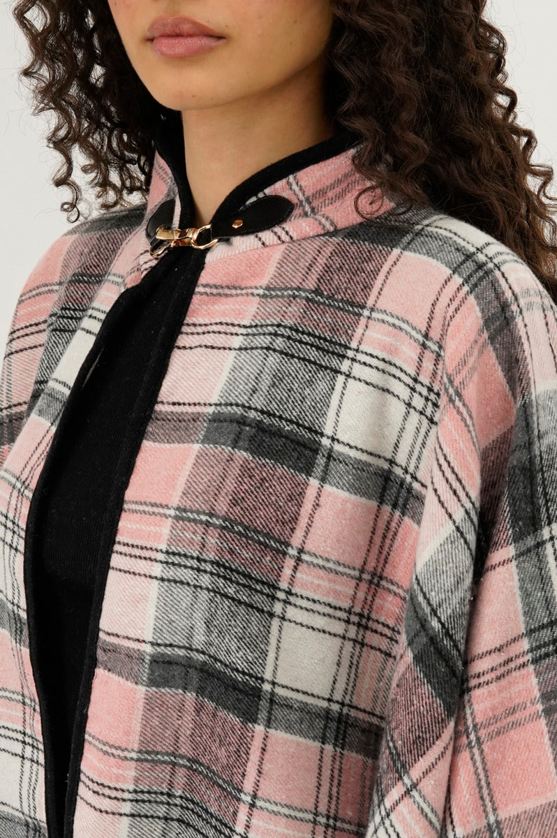 Canada Weather Gear Plaid Tartan Poncho - Pink - Womens Ponchos - Canada Weather Gear