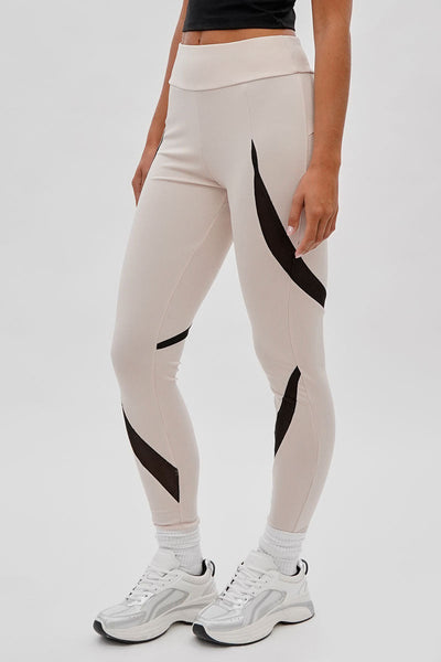 Super Triple Goose High Waisted Leggings - Beige - Womens Leggings - Canada Weather Gear