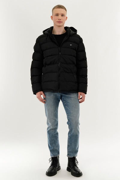 Super Triple Goose Colour Block Puffer Bomber Jacket - Black - Mens Bomber Jackets - Canada Weather Gear