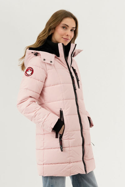 Canada Weather Gear Square Quilted Parka Jacket - Pink