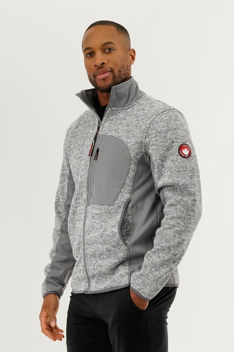 Canada Weather Gear Fleece Lightweight Jacket - Grey - Mens Lightweight Jackets - Canada Weather Gear