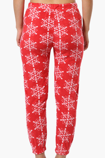 Canada Weather Gear Snowflake Pattern Fleece Pajama Bottoms - Red - Womens Pajamas - Canada Weather Gear