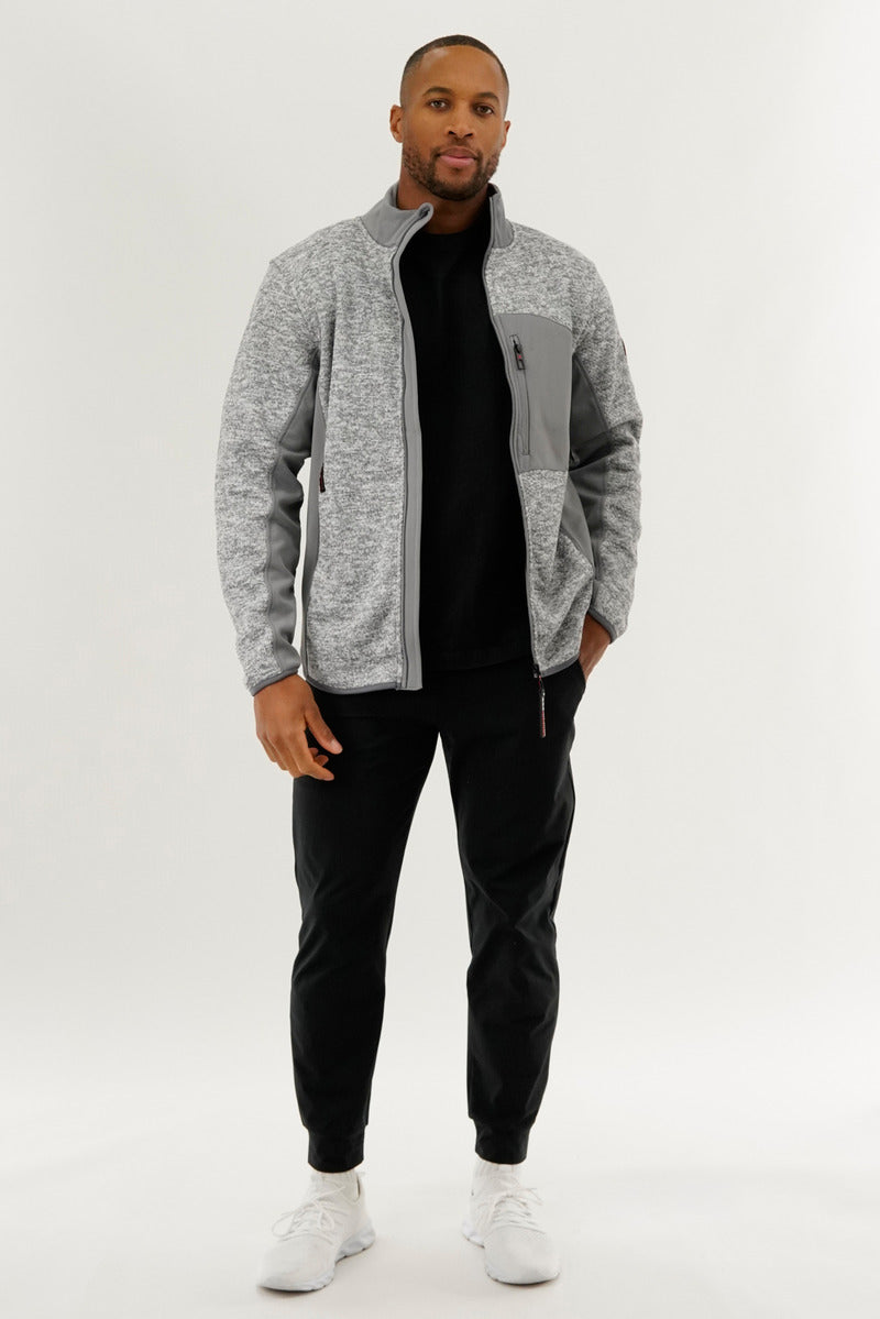 Canada Weather Gear Fleece Lightweight Jacket - Grey - Mens Lightweight Jackets - Canada Weather Gear