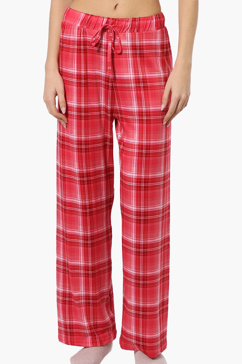 Canada Weather Gear Plaid Wide Leg Pajama Bottoms - Red - Womens Pajamas - Canada Weather Gear