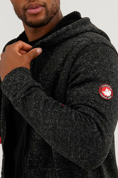 Canada Weather Gear Sherpa Lined Lightweight Jacket - Black - Mens Lightweight Jackets - Canada Weather Gear