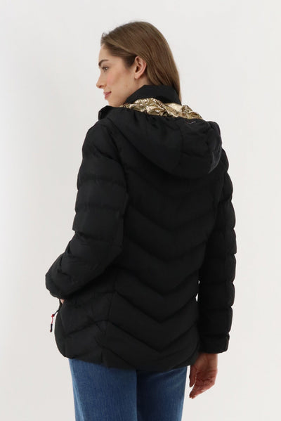 Canada Weather Gear Quilted Puffer Double Zip Bomber Jacket - Black - Womens Bomber Jackets - Canada Weather Gear