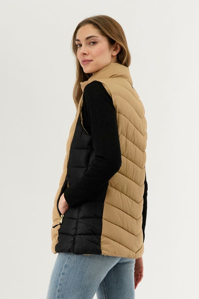 Canada Weather Gear Chevron Quilted Vest - Camel