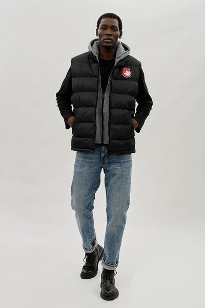 Canada Weather Gear Hooded Puffer Vest - Black