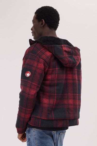 Canada Weather Gear Hooded Sherpa Lined Lightweight Jacket - Red