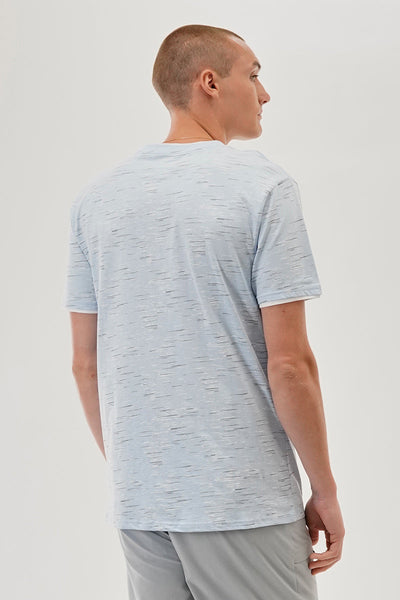 Canada Weather Gear Vintage Patterned Crewneck Tee - Aqua - Mens Tees & Tank Tops - Canada Weather Gear