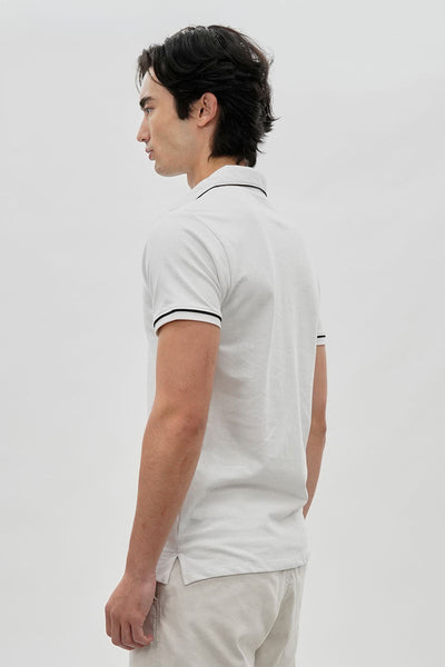 Canada Weather Gear Travel Collection Piping Detail Polo Shirt - White - Mens Polo Shirts - Canada Weather Gear