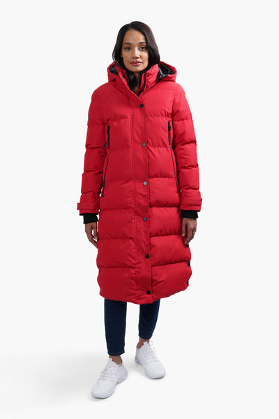 Canada Weather Gear Long Puffer Parka Jacket - Red - Womens Parka Jackets - Canada Weather Gear