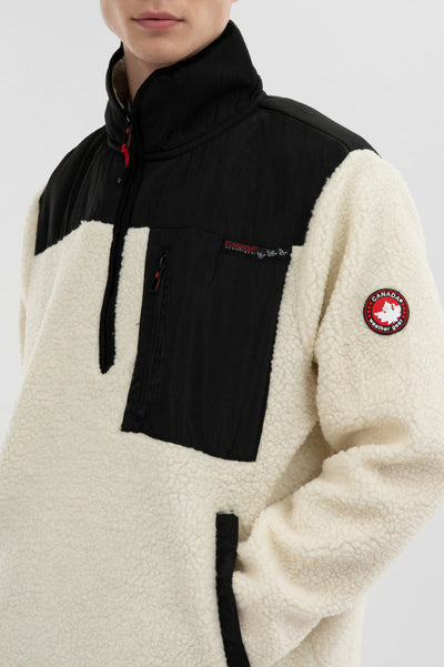 Canada Weather Gear Sherpa Fleece Pullover Sweater - Cream - Mens Pullover Sweaters - Canada Weather Gear