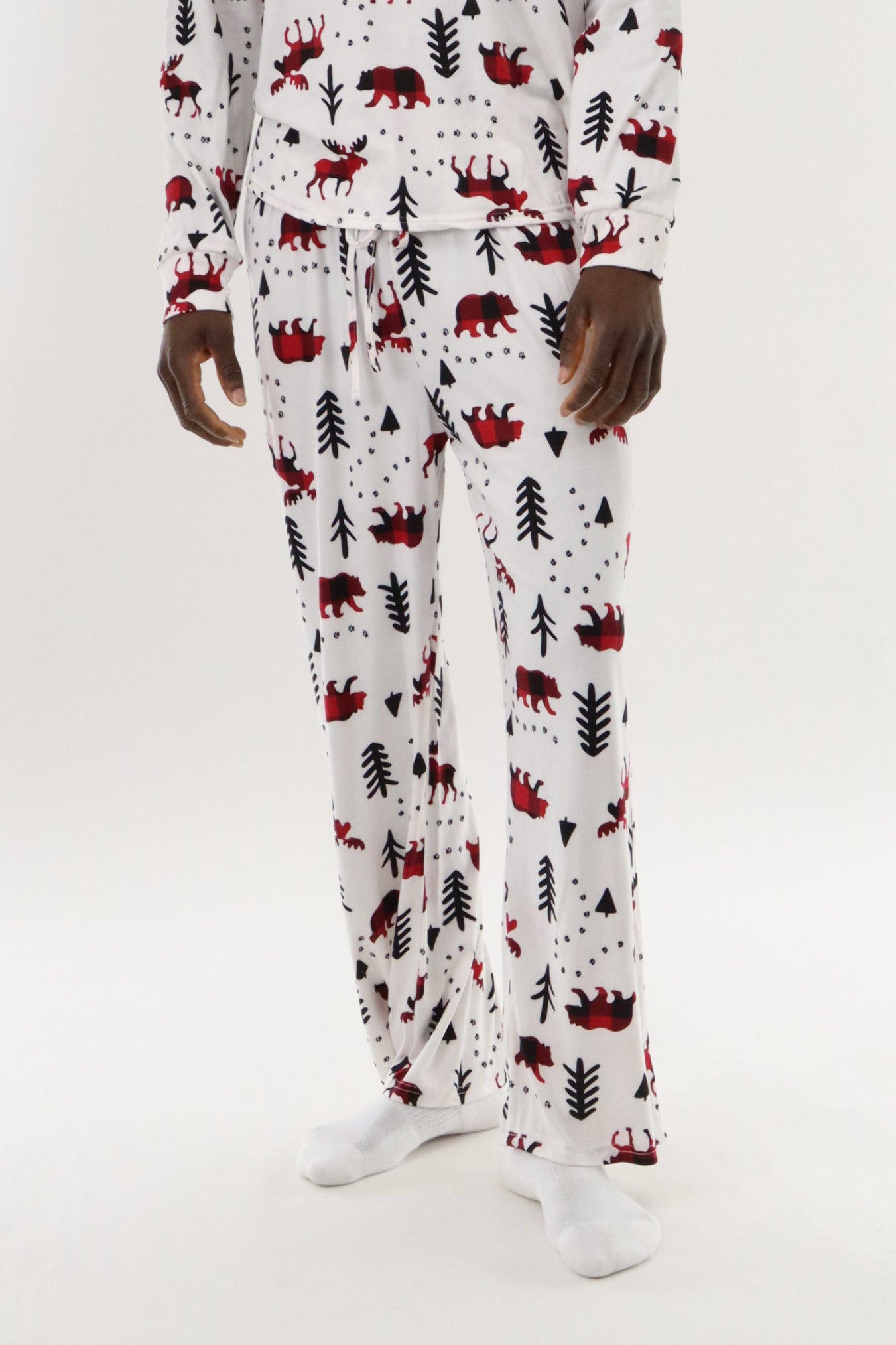 Canada Weather Gear Long Printed Holiday Pajama Pants - White - Mens Pajamas - Canada Weather Gear
