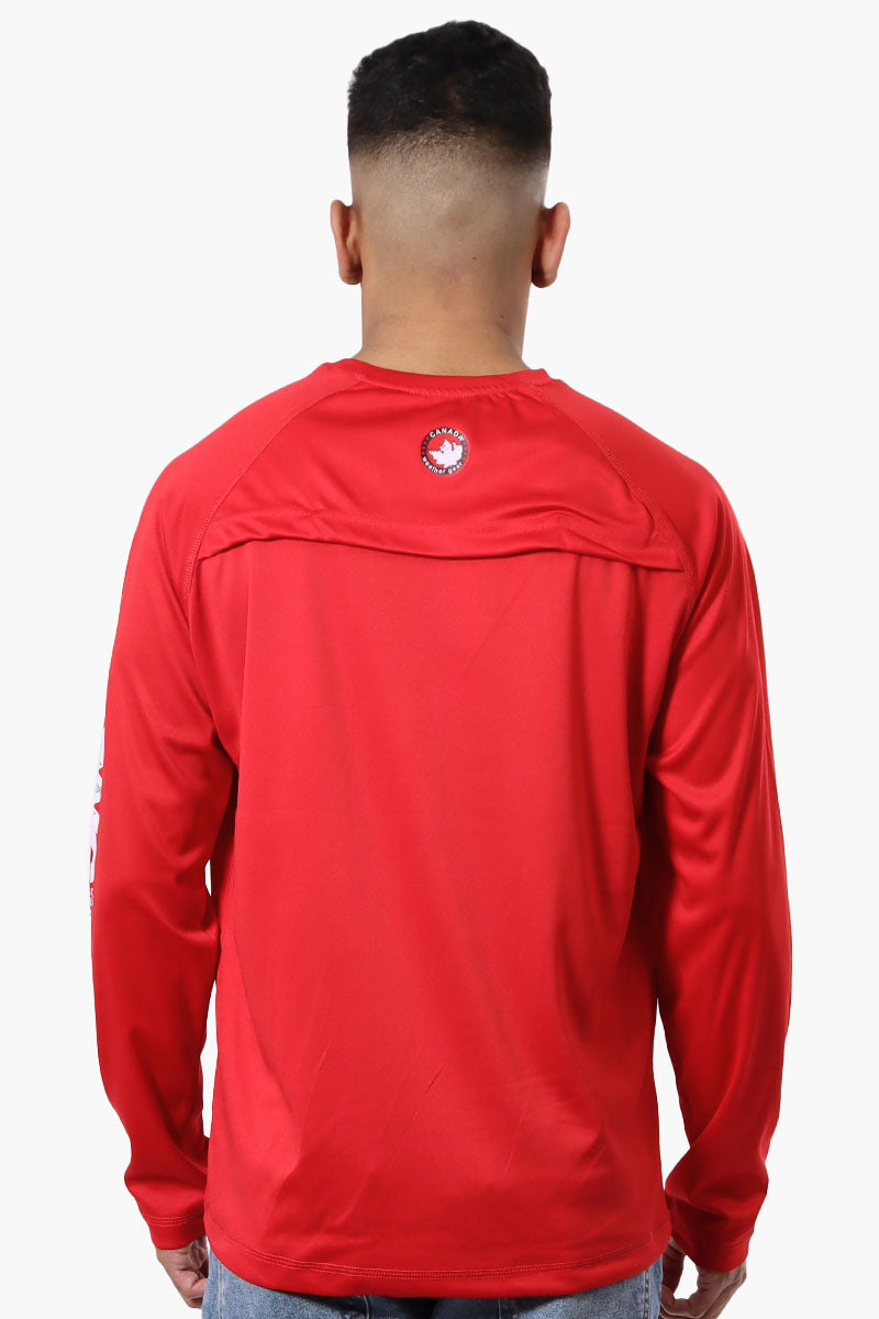 Canada Weather Gear Athletic Chest Logo Long Sleeve Top - Red - Mens Long Sleeve Tops - Canada Weather Gear