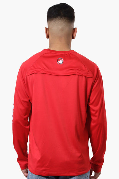 Canada Weather Gear Athletic Chest Logo Long Sleeve Top - Red - Mens Long Sleeve Tops - Canada Weather Gear